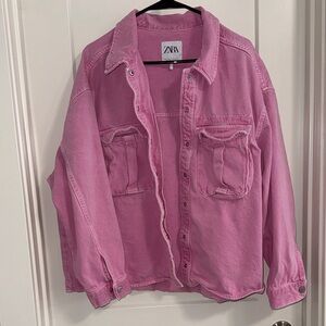 Zara Pink Denim Button Down Shirt / Jacket
